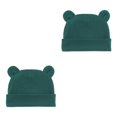 thumbnail image 1 of Qarigey Sombrero de recién nacido cómodo mantener accesorios de fotografía niñas niño sombreros moda elástico niños sombreros niño Verde oscuro 2piezas, 1 of 6