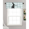 thumbnail image 3 of Easter Spring Kitchen Valances for Windows Farmhouse Linen Window Valance Curtain for Living Room Window Treatment Black White Rabbit Dots Farmhouse Plaid Valance Rod Pocket Topper, 42 x 12 Inch, 3 of 6