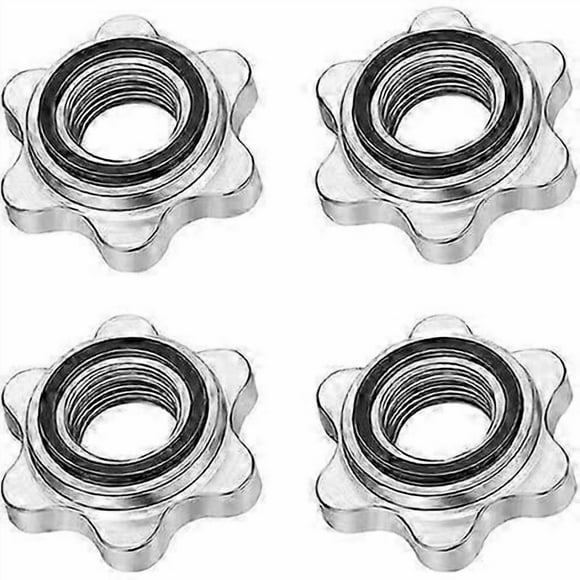 Set Of 4 Dumbbell Spinlock, Non-slip 25 Mm Standard Spinlock Collars, Screw Caps For Dumbbell Bars, Barbell Star Collars