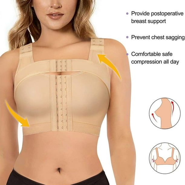 Bra Underwear Women's Front Closed Bra Post-operative Orthosis With Chest  Support Strap Shapewear Adjustable Bra