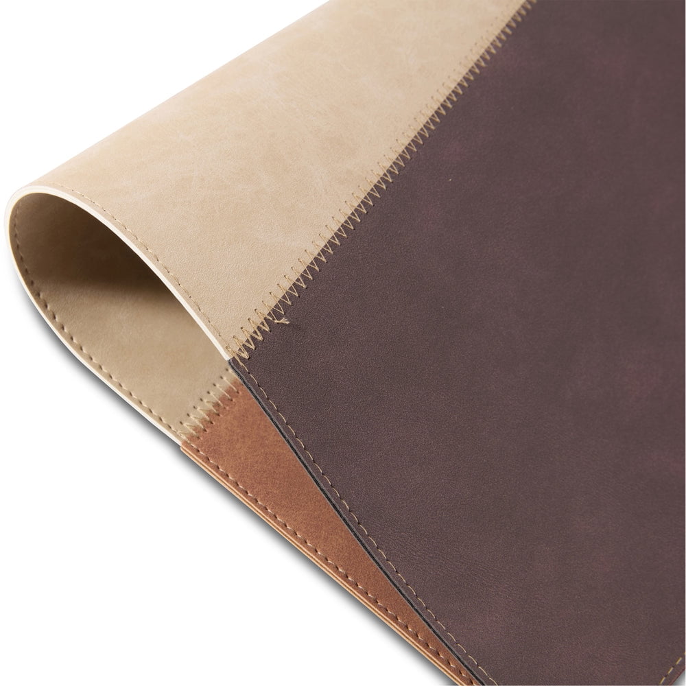 Ala Carte by Dainty Home Milano Patchwork Textured Faux Leather Placemats – Set of 4, Reversible, Non-Slip, Washable, Heat & Tear Resistant – 12x18 in Dining Table Mats