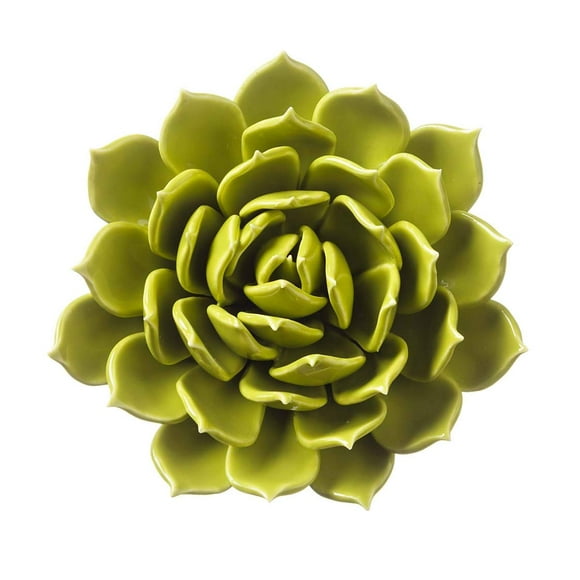 Vivaterra Fleurs Murales en Céramique (Lime) – Décoration Murale de Fleurs Artisanale – Art Floral Élégant Inspiré de la Nature pour Murs, Étagères Ou Tables (Diamètre de 6 Pouces)