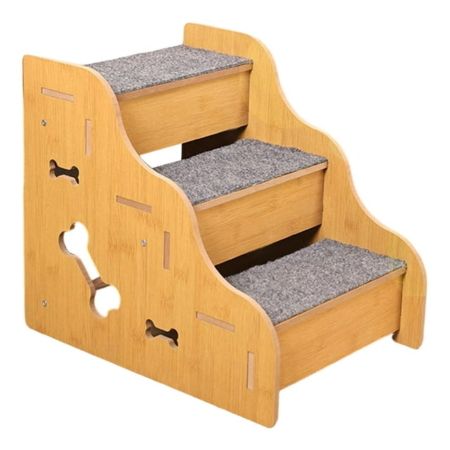 Almencla Dog Stairs for Small Dogs Indoor Non Slip Sturdy Dog Steps for Bed for Doggy 3 step