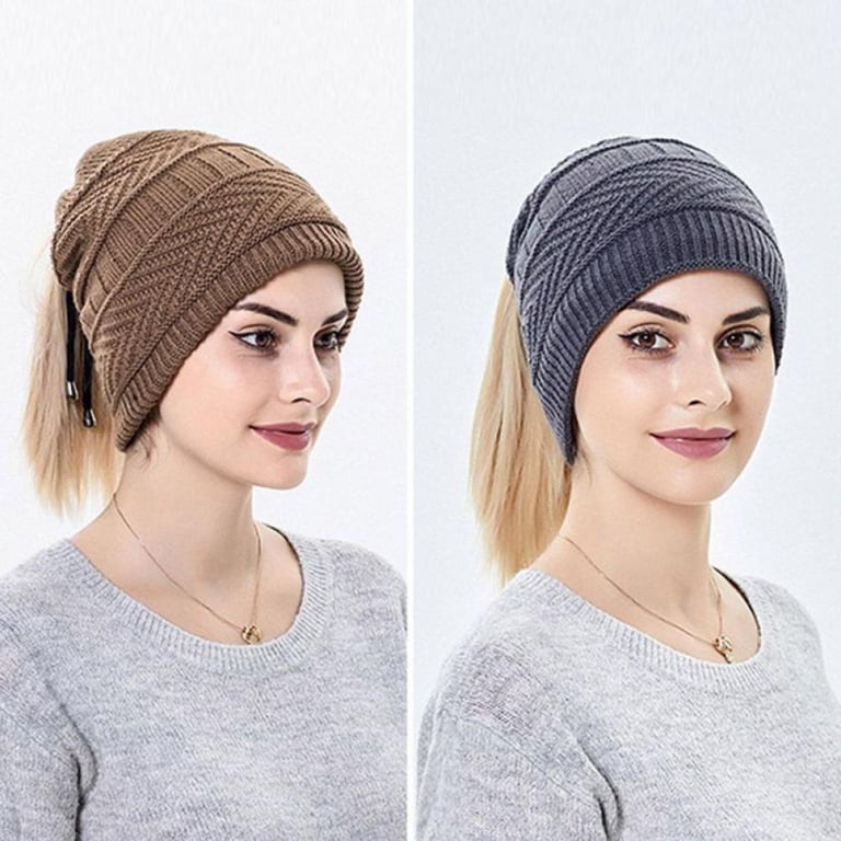 Ponytail Messy Bun BeanieTail Women