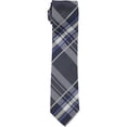 thumbnail image 1 of Kenneth Cole Mens Plaid Self-tied Necktie, Grey, One Size, 1 of 1