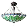 thumbnail image 4 of CHLOE Lotus 28" W Tiffany Stained Glass Inverted Ceiling Pendant in Bronze, 4 of 4
