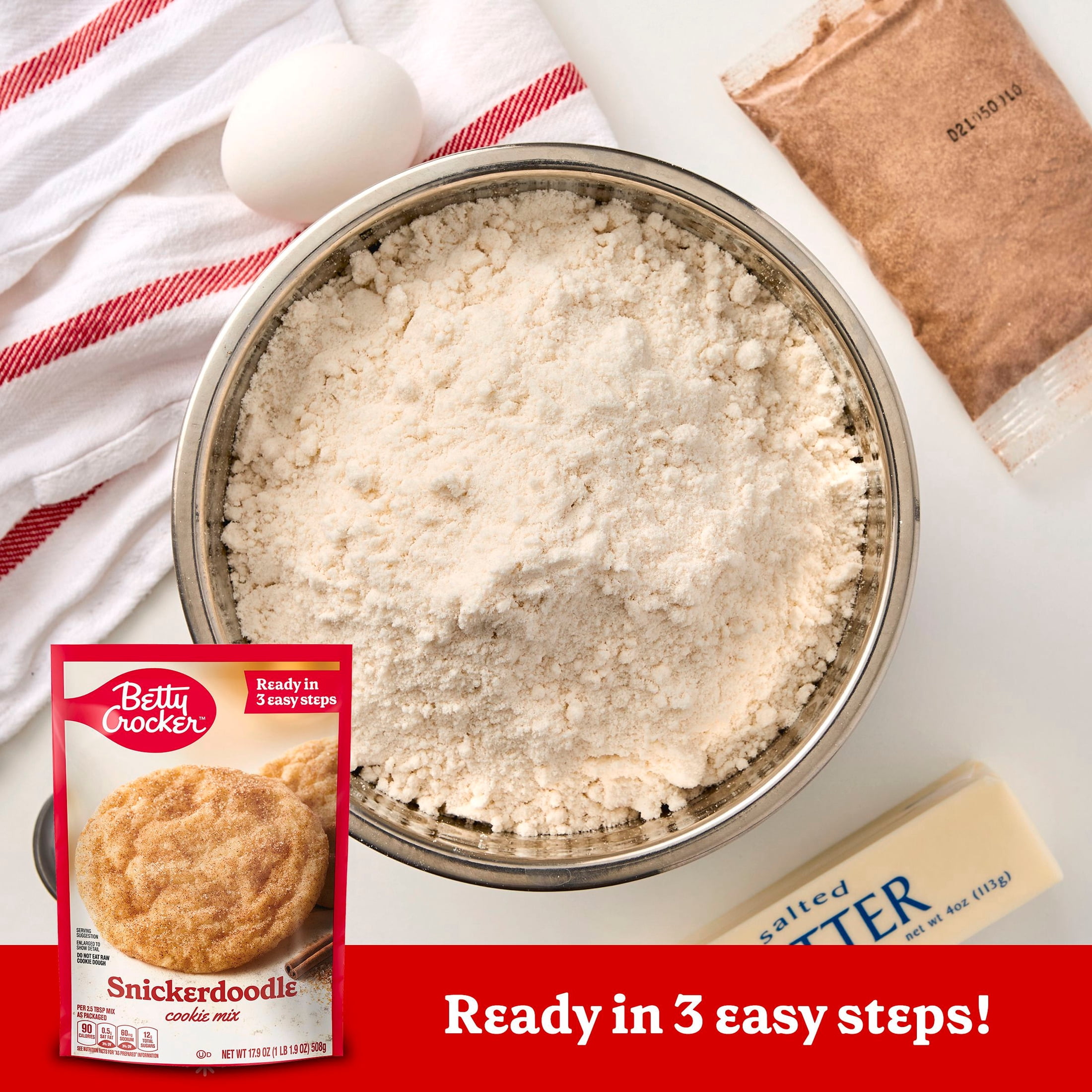 Betty Crocker Snickerdoodle Cookies, Cookie Baking Mix, 17.9 oz