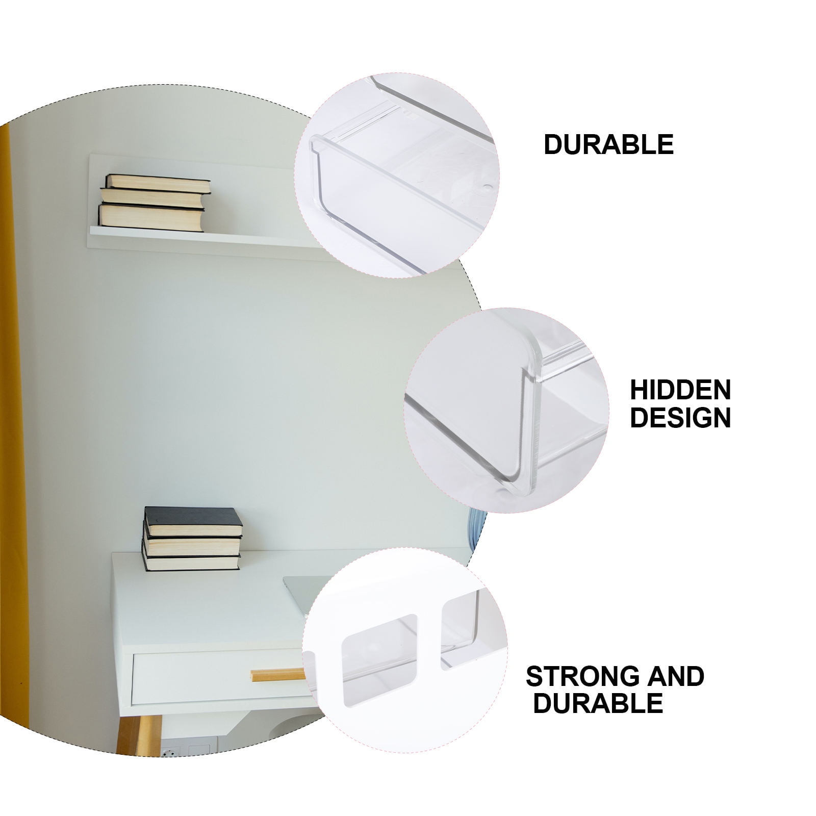BESTYASH White Under Desk Storage Drawer for Pens, Documents, and Office Supplies, Multi-Purpose Hidden Organizer 7.5x2.5x3.5 Inches