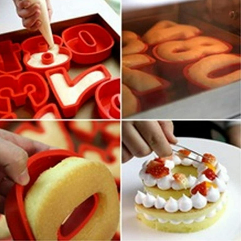 Ykohkofe DIY 26 Alphanumeric English Cake Silicone Alphanumeric Cake Cake  Mould Cake Pans 9 X 13 with Heart Cake Pan Mini 