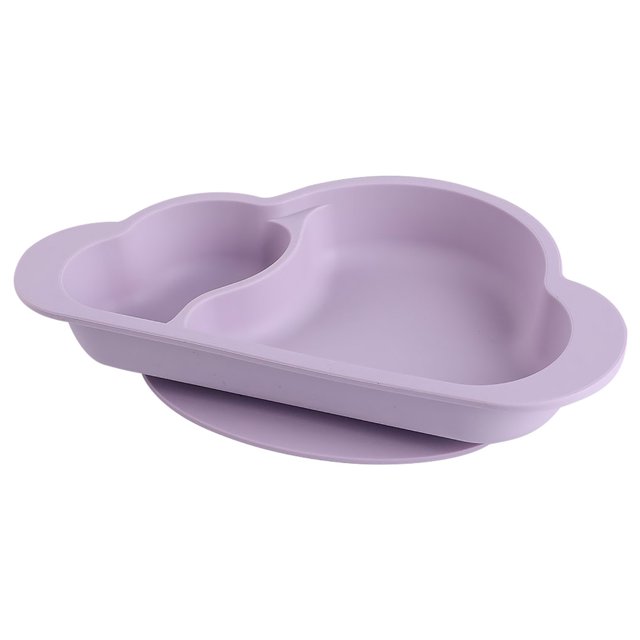 Placa de comedor bebé con ventosa Vajilla antiadherente Vajilla Niños Plato para niños Negocios Regalos Camping Hogar Viajes Comer Suministros Púrpura Inevent HA059426-02