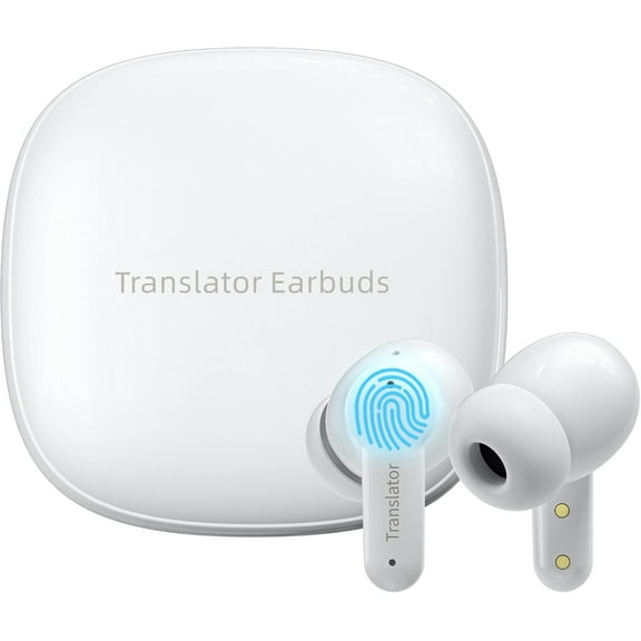 M3 Offline AI Translator Earbuds Support 144 Languages ​​and Accents Translation Portable Translation Device AI Translation Earbuds (White)
