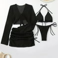 thumbnail image 5 of Erwazi Women's 4 Piece Drawstring Bikini Swimsuit Set Cover Up Skirt&Top Beach Summer Bathing Suit, 5 of 8