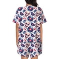 thumbnail image 6 of Susaid record rock music Skull Print Women's Pajama Set, Button-Up Sleepwear with Elastic Waist Shorts, Perfect for Lounging, Yoga, Beach, and Casual Wear-Large, 6 of 7