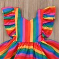 thumbnail image 4 of MesaSe Toddler Infant Kids Little Girls Ruffle Sleeve Colorful Striped Back Adjustable Straps Summer Dress Multi-color 2-3 Years, 4 of 6