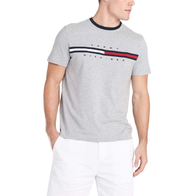 Camiseta Tommy Hilfiger para hombre, manga corta, cuello redondo, logotipo