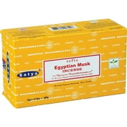 Satya Egyptian Musk Incense Sticks Dozen 12 Packs x 15 Grams Box of 180 Grams