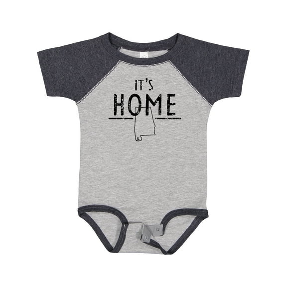 Inktastic It's Home- Alabama State Outline DIstressed Text Boys or Girls Baby Bodysuit