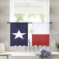 thumbnail image 3 of Texas Flag Red Blue and White Semi Sheer Curtains 45 Inch Length 2 Panels Set, Sheer Kitchen Curtain Privacy Voile Window Curtain for Living Room Bedroom Rod Pocket Drapes, 3 of 7