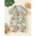thumbnail image 3 of FOCUSNORM Bébé Garçons Filles Été Combinaison Casual Manches Courtes Bouton vers le Bas Revers Court, 3 of 8
