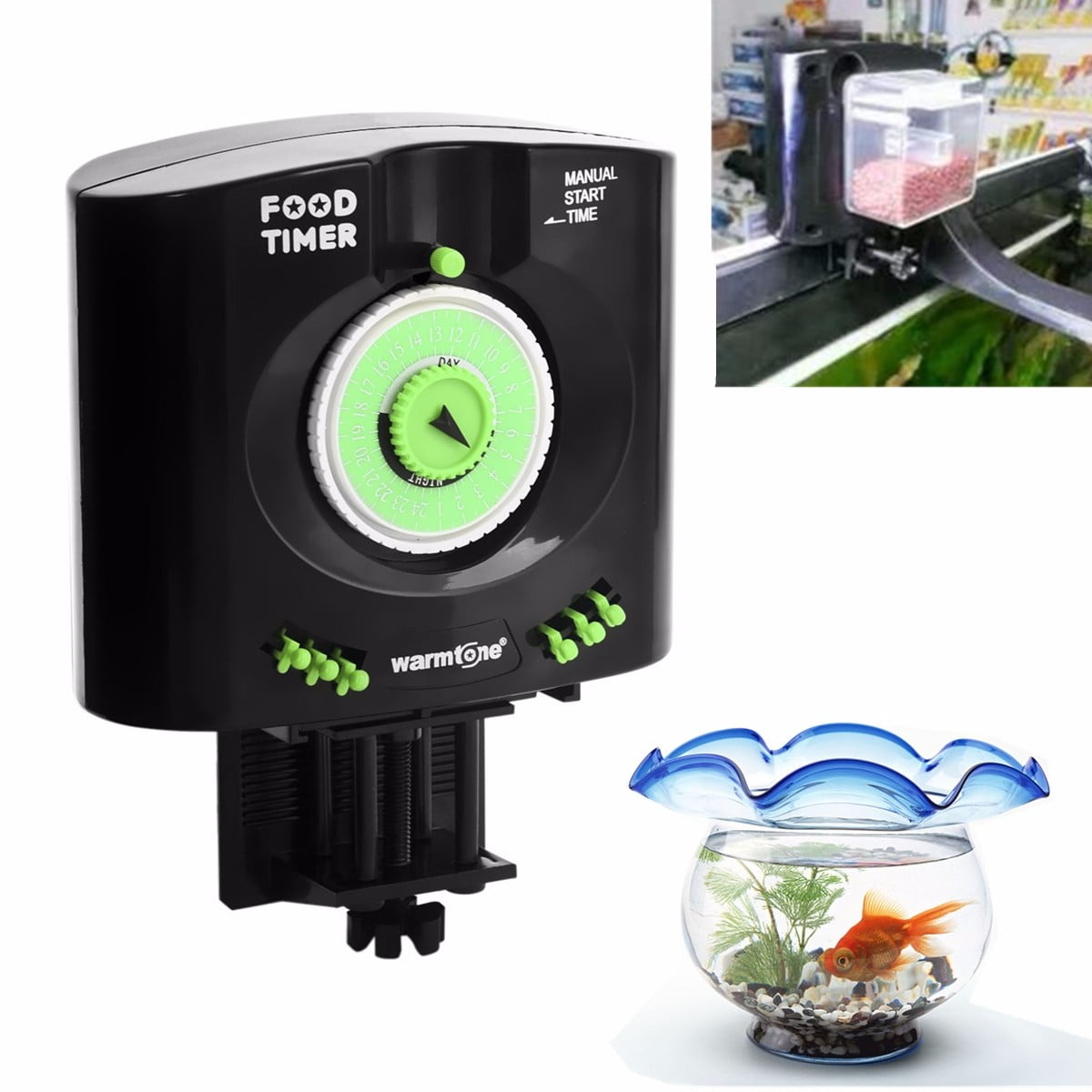 Aquarium Tank Manual Automatic Fish Feeder Flake Granulate Food