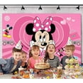 thumbnail image 4 of Happy Birthday Minnie Anime Cartoon Theme Backdrops Banner Birthday Party Decor Supplies,5.9x3.6ft, 4 of 4