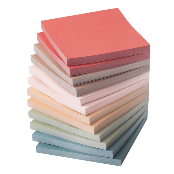 Mr. Pen- Sticky Notes, 3"x3", 12 Pads, Vintage Colors, Self-Stick Pads, Aesthetic, Colorful, Bulk