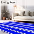 thumbnail image 2 of ODIKA 5'x7' Machine Washable Non-Slip Area Rug, Classic Striped Athletic Emblem with Contrast Detailing High Traffic Rug, Blue, 678887, 2 of 7