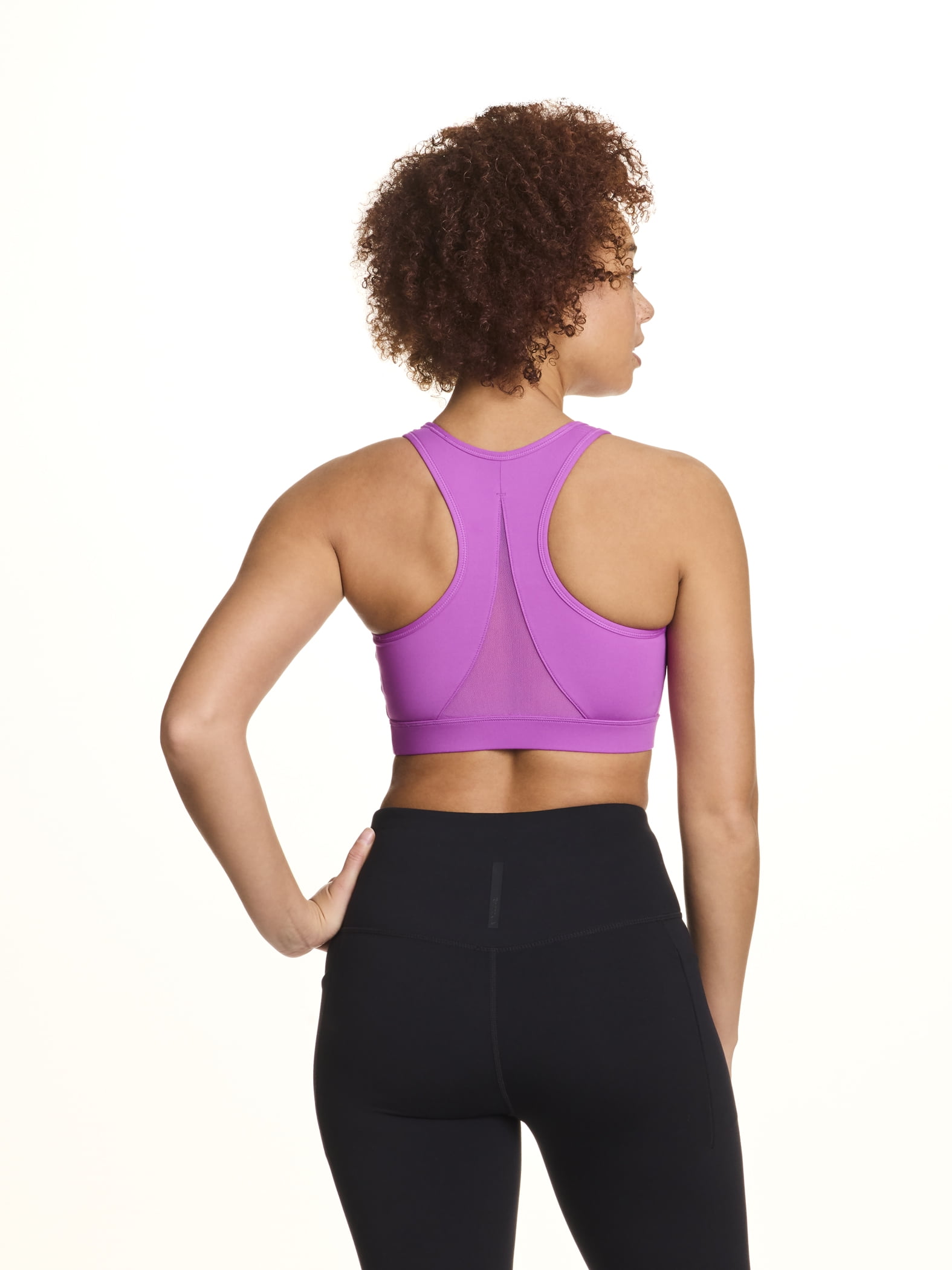 Reebok Women's and Women's Plus Medium Impact Stronger Sports Bra with Mesh Panel and Removable Cups, Sizes XS-4X
