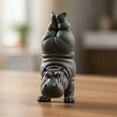thumbnail image 2 of 1 PC Tabletop Ornament Hippo Figurine Yoga Statue Meditation Hippopotamus Gifts for Lovers Shelf Office Home Decor Zen Room Decoration Desk Accessories, 2 of 2