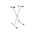 thumbnail image 1 of Mr. Dj KS100W Adjustable Metal Music Keyboard Electronic Piano Dual Tube X Stand Standard Rack, White, 1 of 4