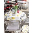 thumbnail image 4 of Outdoor Tablecloth with Umbrella Hole and Zipper, Yellow Spring Floral Round Table Cloth 60 Inch Waterproof Tablecloth, Flowers Botanical Elegant Pastoral Picnic Table Cover for Patio Camping, 4 of 7
