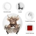 thumbnail image 4 of Bingfone Cute Cow Bath Print Bone China Dinner Decorative Plates,Handmade Ceramic Dinner Plate with Stand for Home Club-10in, 4 of 6