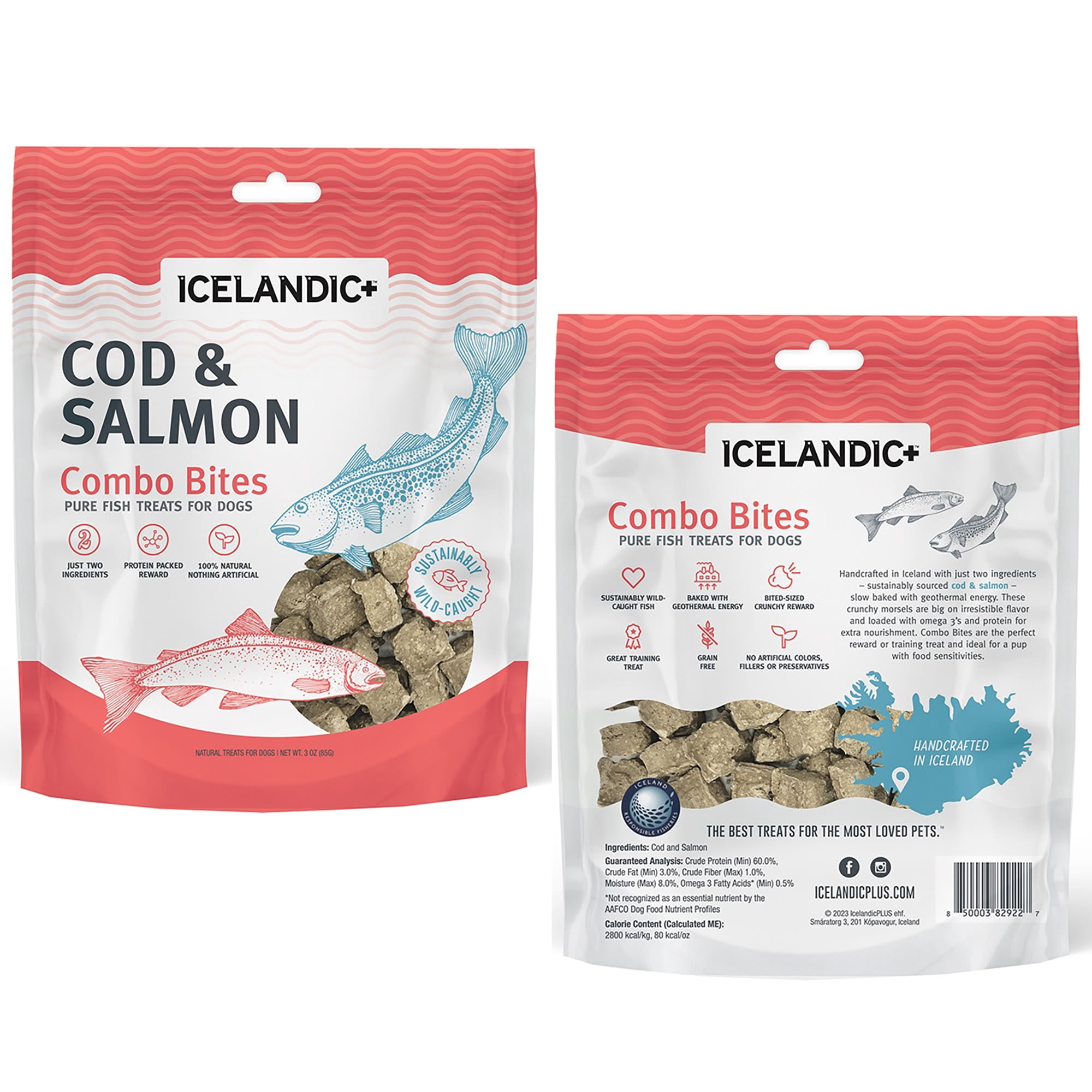 Icelandic+ Cod & Salmon Combo Bites Dog Treat 3.0-oz Bag