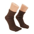 thumbnail image 5 of Unique Bargains 1 Pair Five Toe Socks Soft Thickening Socks for Women Coffee, 5 of 6