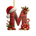 thumbnail image 2 of Christmas Tree Ornaments 2D Acrylic Monogram Pendants With Santa Hat 26 Letters Hanging Decorations For DIY Crafts And Home Decor, 2 of 5