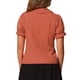 thumbnail image 3 of INSPIRAR CHIC Blusa de Mujer Vintage con Cuello Peter Pan y Corbata, Camisa Casual Linda de Algodón con Botones L Naranja Quemado, 3 of 5