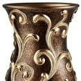 thumbnail image 4 of 20" Espresso Damask Round Polyresin Urn Vase, 4 of 6