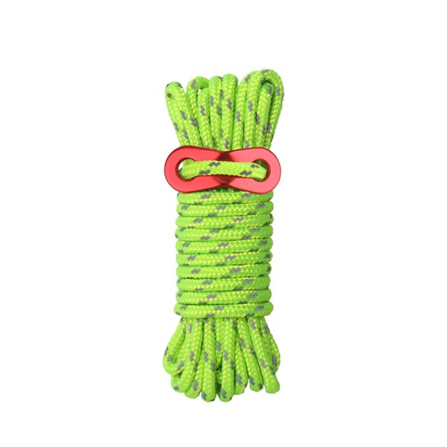 Naiovety Cuerda de escalada, mano de obra de alta resistencia, hebilla de aleación, cuerda de eslinga para senderismo, accesorios de supervivencia, Cable carpas Verde claro Naiovety OD028078-03