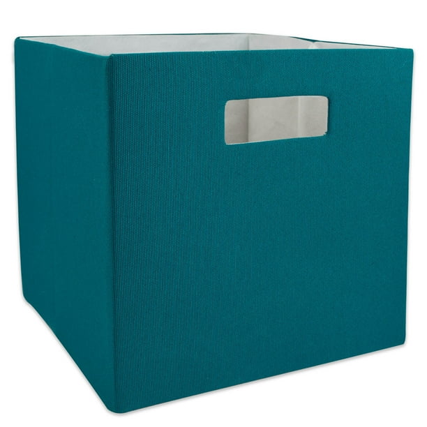 Teal Blue Cube Storage Bin 13"
