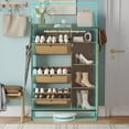 thumbnail image 6 of Shoe Cabinet, Rattan Shoe Storage Organizer with 3 Flip Drawers, Freestanding Narrow Shoe Rack Cabinets with Adjustable Shelves for Entryway, Closet, Hallway, Natural, 6 of 8