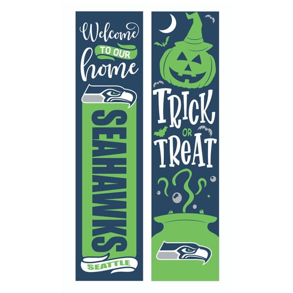 Seattle Seahawks 47" Double Sided Halloween Leaner Fan Sign