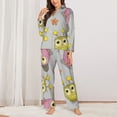 thumbnail image 2 of Lsque Cartoon Owls Pattern Long Sleeve Pajama Set for Women - Soft 2-Piece Sleepwear and Loungewear Set with Pockets, Comfy Nightwear-X-Large, 2 of 7