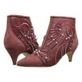 thumbnail image 2 of SAM EDELMAN Kami Kitten Heel Pointed Embroidered Booties In Misty Rose Suede (5.5), 2 of 2