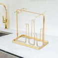 thumbnail image 4 of Rongfmy Mug Drying Rack Metal Countertop Storage Organiser for Household Living Room gold, 4 of 8
