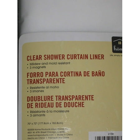 Homz Shower Liner, 70inx72in, Clear