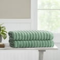thumbnail image 4 of Mainstays Performance Cotton 2-Piece Bath Sheet Set, Oversized Super Soft Quick Dry Fade Resistant, Textured Green, 4 of 6