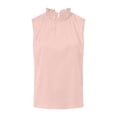 thumbnail image 5 of Mnuaqn Women's Silk Satin Tank Tops Mock Neck Camisole Dressy Sleeveless Blouse Business Casual Pleated Summer Shirts 2026 (Pink, L), 5 of 9