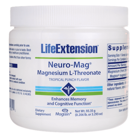 Life Extension Neuro-Mag Magnesium L-Threonate - Tropical Punch 3.293 oz