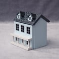thumbnail image 2 of Dollhouse Furniture, casa de campo en miniatura de madera azul, 2 of 2