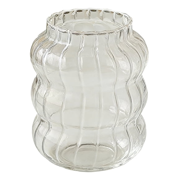 Gytml Ribbed Glass Cups 18 Oz Clear Cute Drinking Glassware Portable Reusable Glasses For Iced Coffee Juice Beverage Milk B-650ml